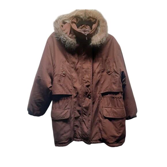 Larry Levine Women's Sz S Removable Raccoon Fur Hood Winter Parka Anorak - Picture 12 of 14